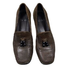 ***SOLD DO NOT BUY****Stuart Weitzman Brown Faux Snakeskin Loafers